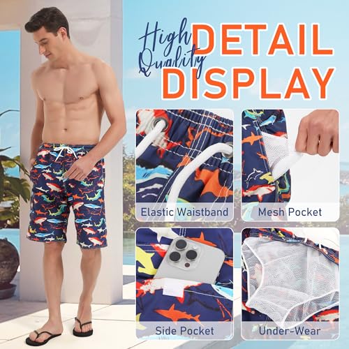 Image of Mens Swimming Trunks Swim Trunks Quick Dry Swim Shorts with Mesh Lining Funny Swimwear Bathing Suits
