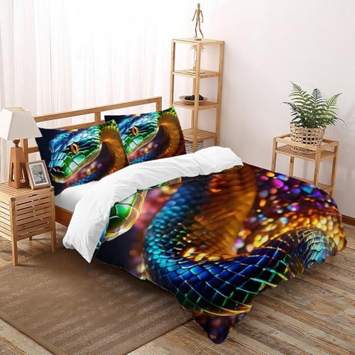 Ensemble d'impression 3D serpent parure de lit double 200x200cm - 2