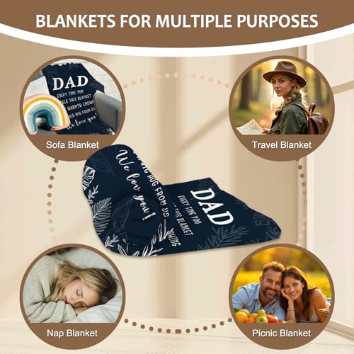 Yasrlvun Dad Gifts from Daughter Son Dad Blanket 50"x60" for Daddy Presents for Father Best Daddy Gifts for Christmas Thanksgiving — photo 4