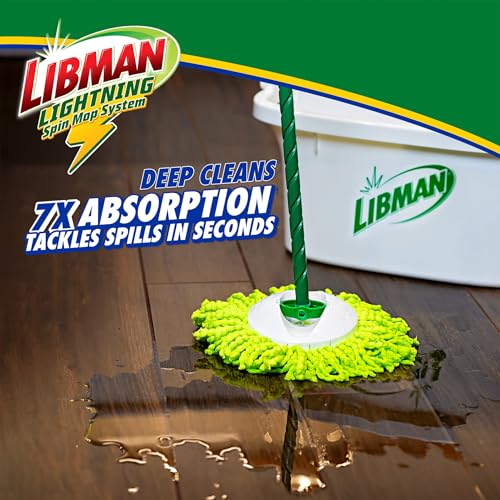 Balai de lavage Libman Lightning Spin Mop avec seau essoreur et 4 têtes