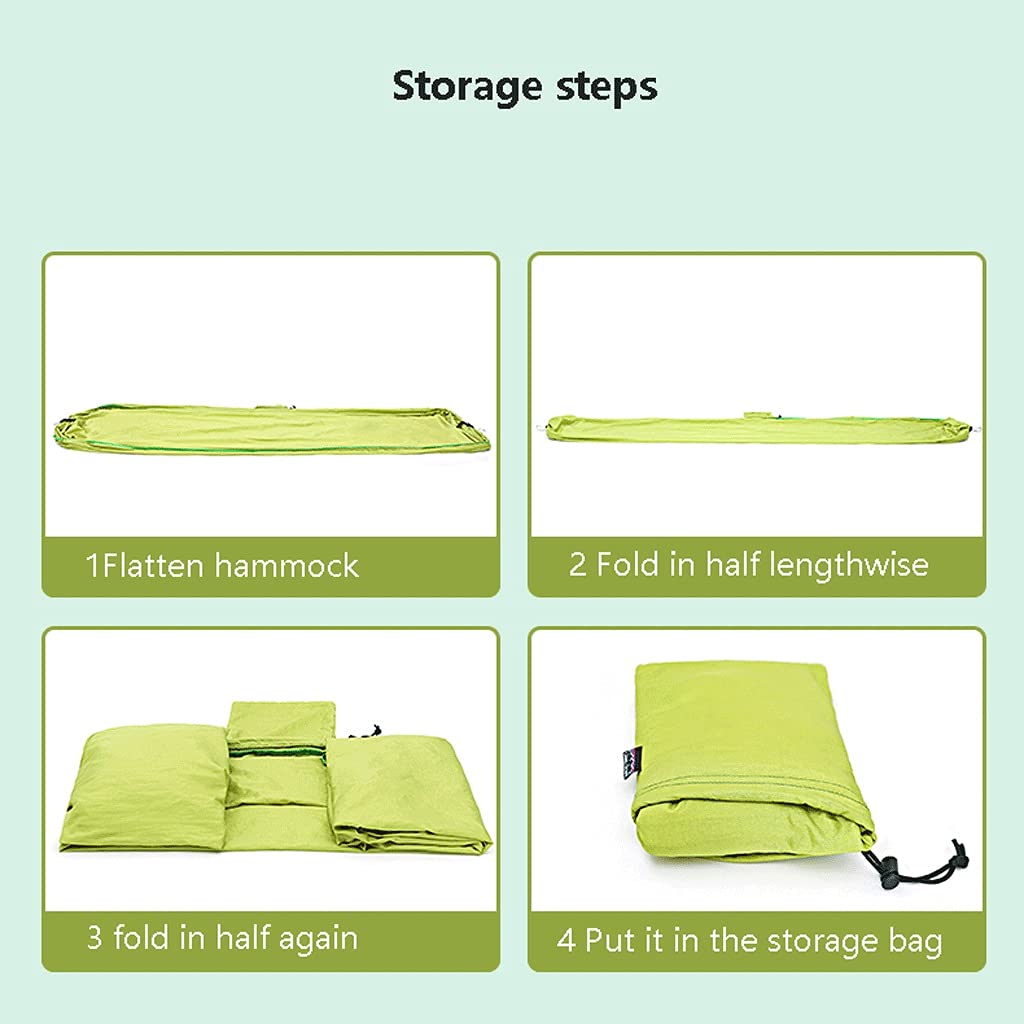 Hängematte Hängematte Camping Hängematte mit 2 Sicherheitsseilen Nylonmaterial kann zum Backpacking-Travel-Strand-Koppel ein Überleben im Freien verwendet werden Hängematte Outdoor ( Color : Green )