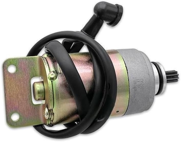 YOWSOM Motorcycle Starter Motor, angled view with wiring