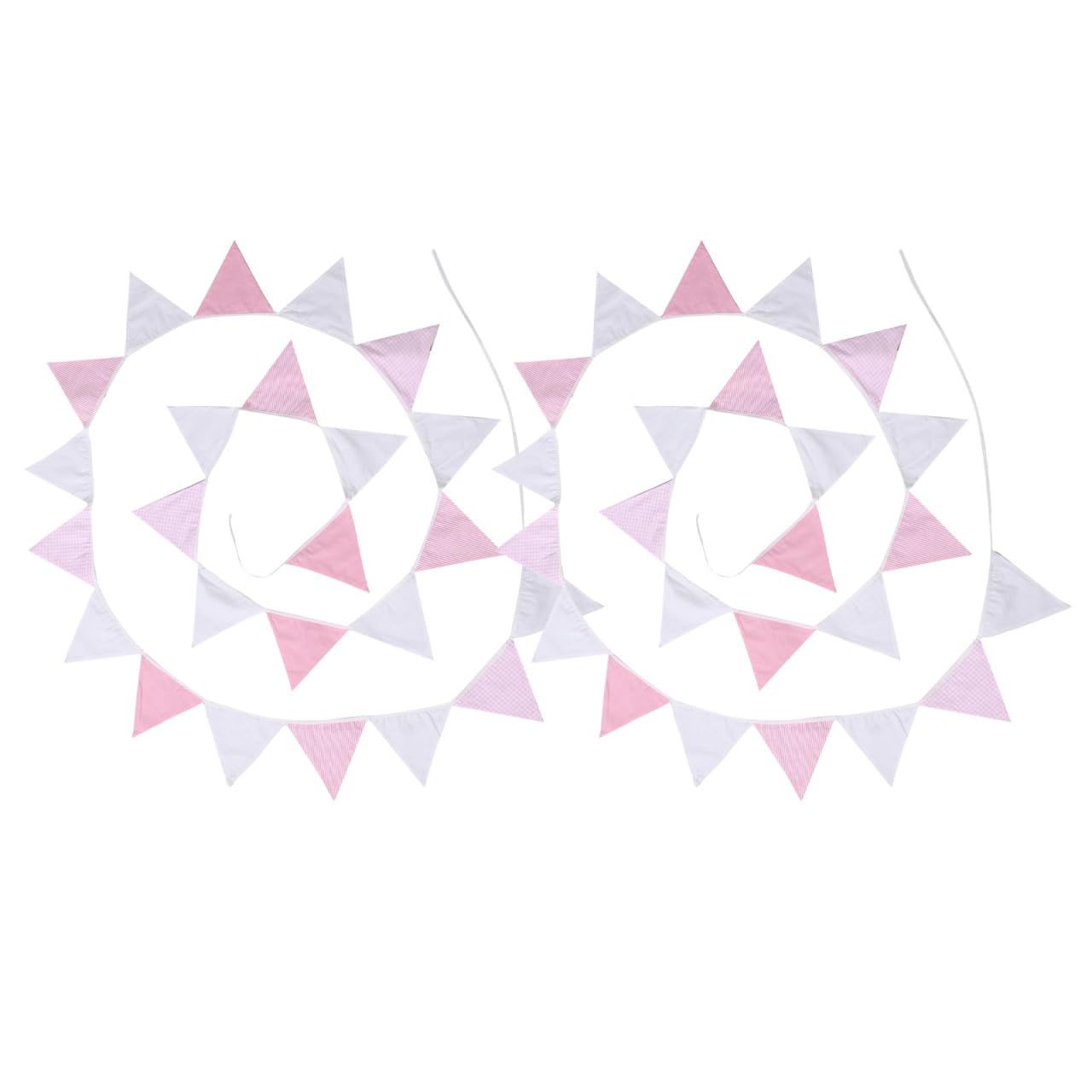 iplusmile Guirnalda de Banderines de Algodón Reutilizables para Fiesta Infantil Diseño Triangular y Toque Lujoso, Adecuado para Cumpleaños y Celebraciones