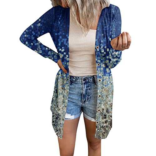 Strickweste Damen Sommer Loose Cardigan Einfarbige Bolerojacke Leichter...