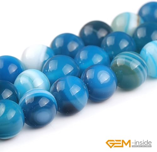 Miniatura 152 de GEM-Inside - Cuentas sueltas de piedra de lava negra natural de 0.315 in para hacer joyas, 15 pulgadas Cordierita de grado A