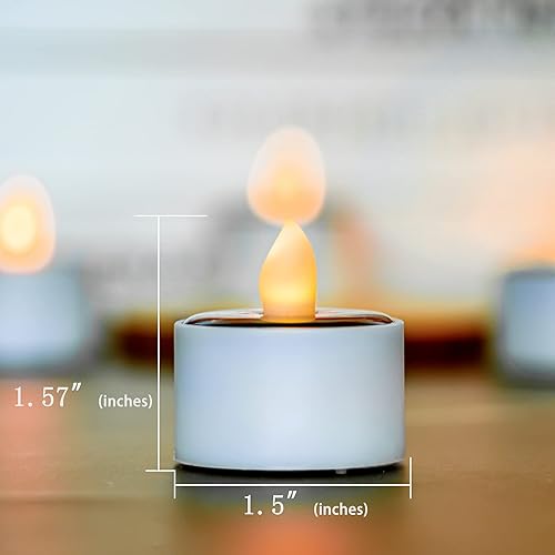 Miniatura 4 de Homemory Velas solares de té para exteriores, impermeables, del atardecer al amanecer, velas LED reutilizables para farol, jardín, campamento y
