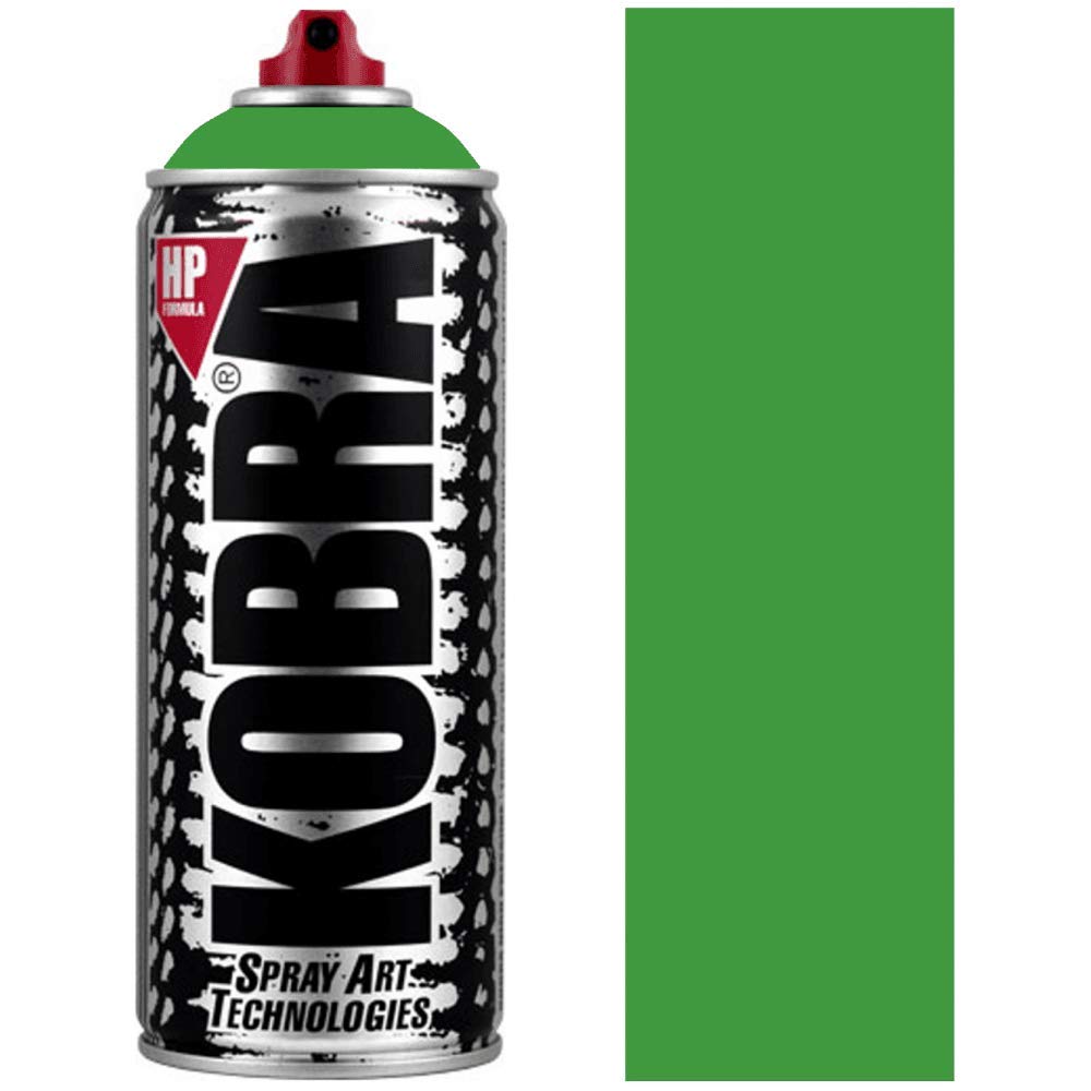 Kobra HP High Pressure Spray Paint 400ml Can – Professional Grade 100% Acrylic Formula with Matte Finish for Graffiti, Street Art, Crafts & Multi-Surface Use (1350 Basilico)