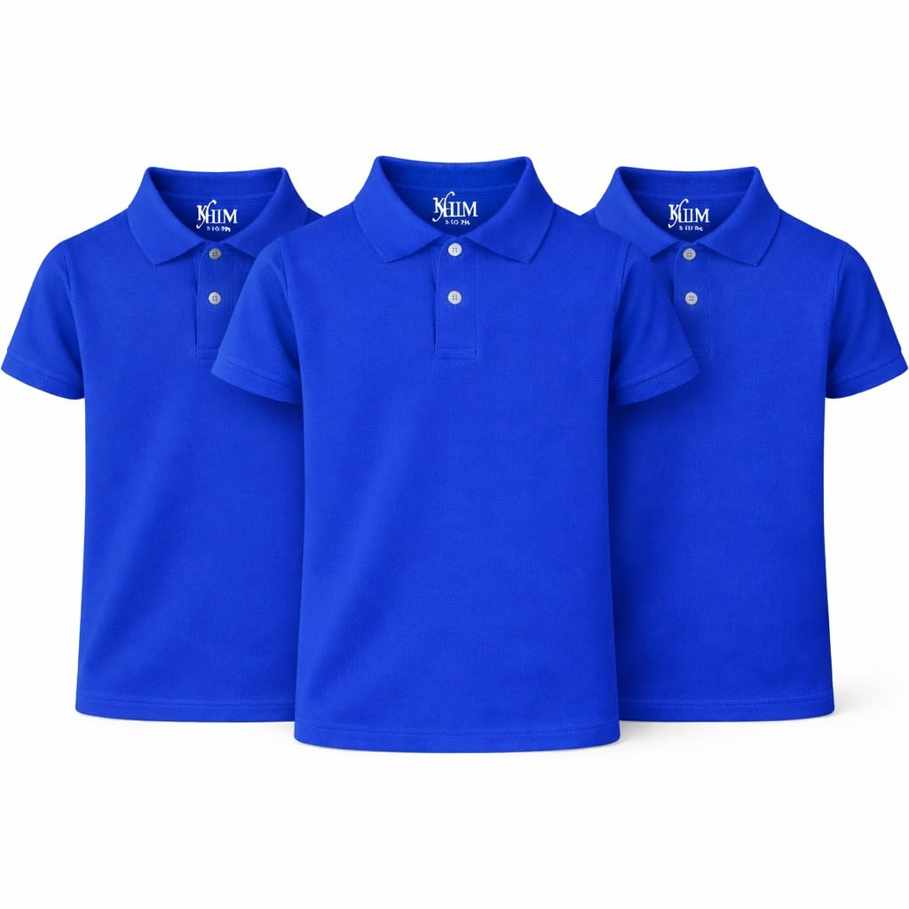 KHIM Unisex Polo Short Sleeve Polycotton Boys Girls School Uniform Plain Half Sleeve Shirts Sports Wear Indoor Outdoor — view 23