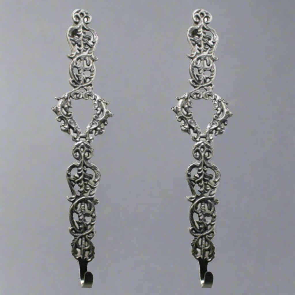 Pewter 15" H Victorian Wreath Hanger.- Set of 2