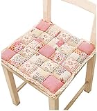 Hwydo 2 Stück Sitzkissen, Baumwolle, Blumenmuster, französisches Landhausstil 40 x 40 cm Rose