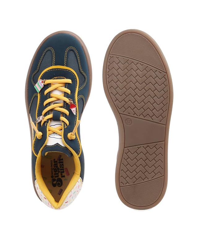 Image of Bacca Bucci Sugar Rush Women's Casual Sneakers | Lace-Up Low-Top | Mesh & Synthetic Upper | Playful Lace Charms | Grippy Rubber Cupsole | Walking