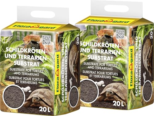 Floragard Terreau pour Tortues et Substrat de Terrarium - Litière Naturelle pour Reptiles - 2x20 litres