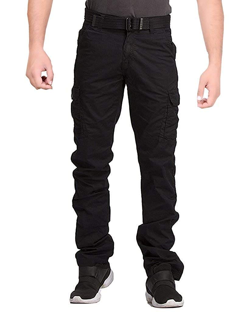 v3e Men's Casual Relaxed Fit Cargo Pants Hiking Trousers Cotton Twill Combat Pants (Black)-picture-39