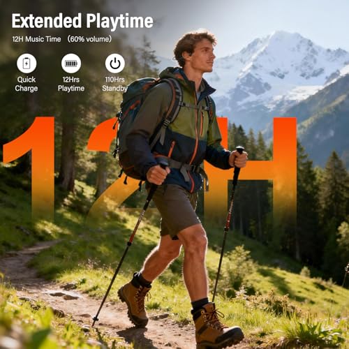 ZOVIMAX Knochenschall Kopfhörer, Bluetooth 6.0 Open Ear Kopfhörer mit 12 Stunden Spielzeit, LED-Anzeige, IPX7 wasserdichte Schweißfeste Sportkopfhörer Kopfhörer für Fitness/Radfahren/Fahren/Laufen