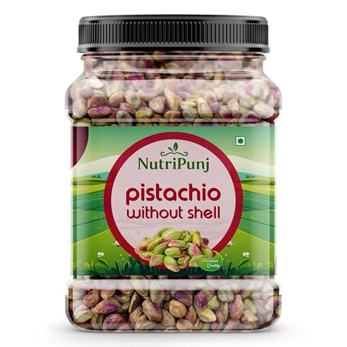 NutriPunj Premium Pistachios Without Shell 100g | Raw Pista Giri Kernels | Pure and Natural Unsalted Green Pista | Healthy Dry Fruit Snack
