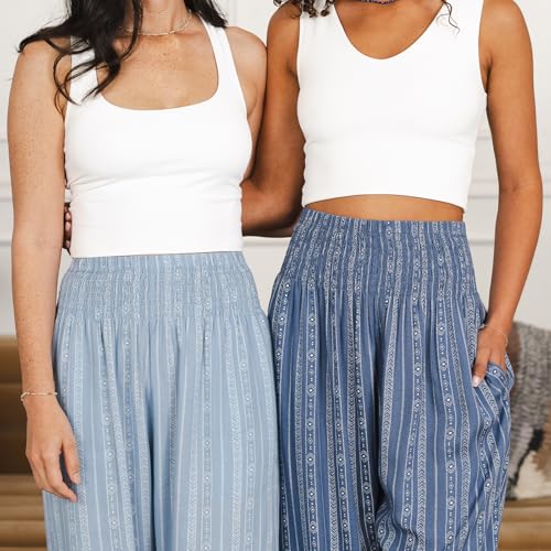 Image of Lotus and Luna Women's Harem Pants Thai Pants for Beach & Lounge High Waisted Flowy Boho Pants Genie Pants Yoga Pants