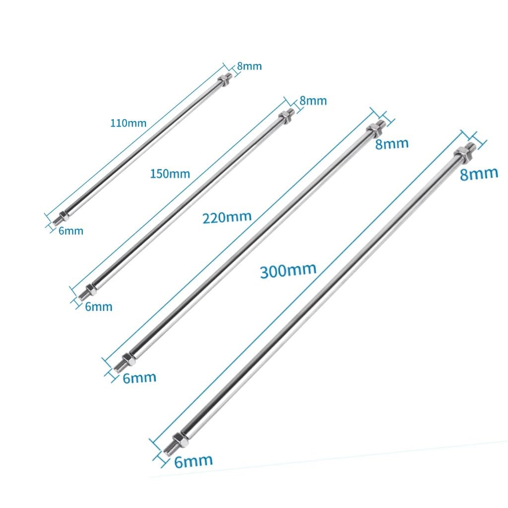Zawór kulowy pływający ze stali nierdzewnej Korbowód M8 110-300mm do zbiornika na wodę, 1szt(M8x220mm)