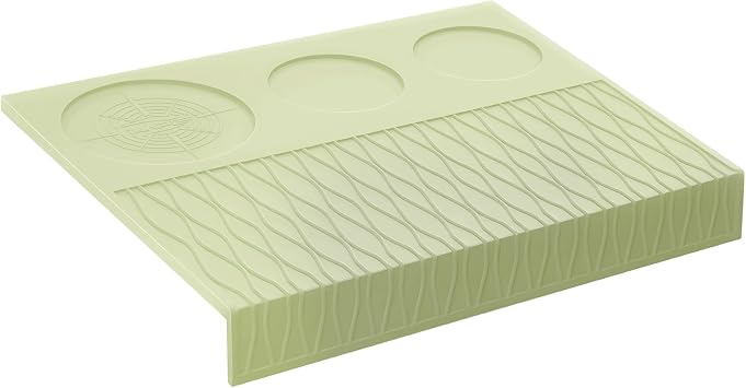 IKAPE Espresso Tamping Mat, Food Grade Silicone Coffee Tamper Mat, Portafilter Tamp Mat Espresso Accessory For Baristas, Waterproof Heat Resistant Tamping Pad Mat for CounterLight Green