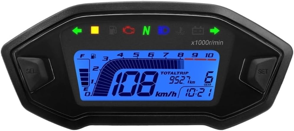 Mechanical Dual Odometer Gauge LED Digital Meter Motorcycle Tachometer Adjust Backlight ODO TRIP KMH MPH For 2-4 Cylinders Engines Motor instruments