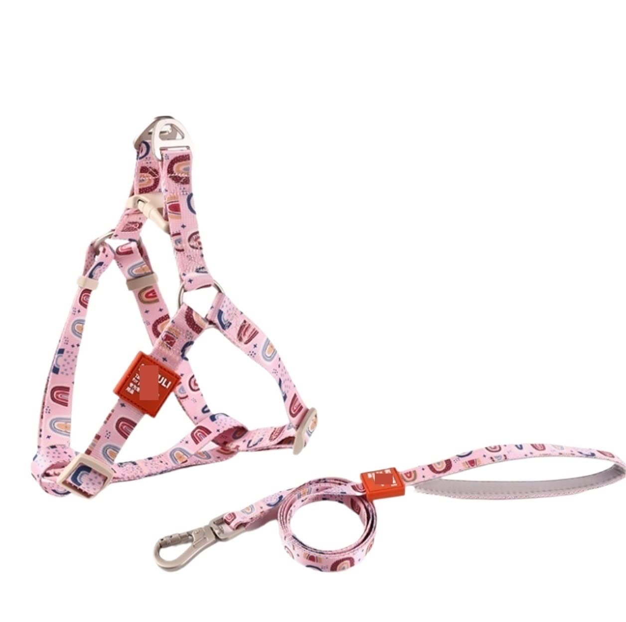Correa Perro Correr Collar De Perro Poliéster, Conjunto Cinturón, Correa Pecho Personalizada para Mascotas, Cuerda Tracción, Arnés Seguridad Antideslizantes Reforzada(Pink,50-71cm)