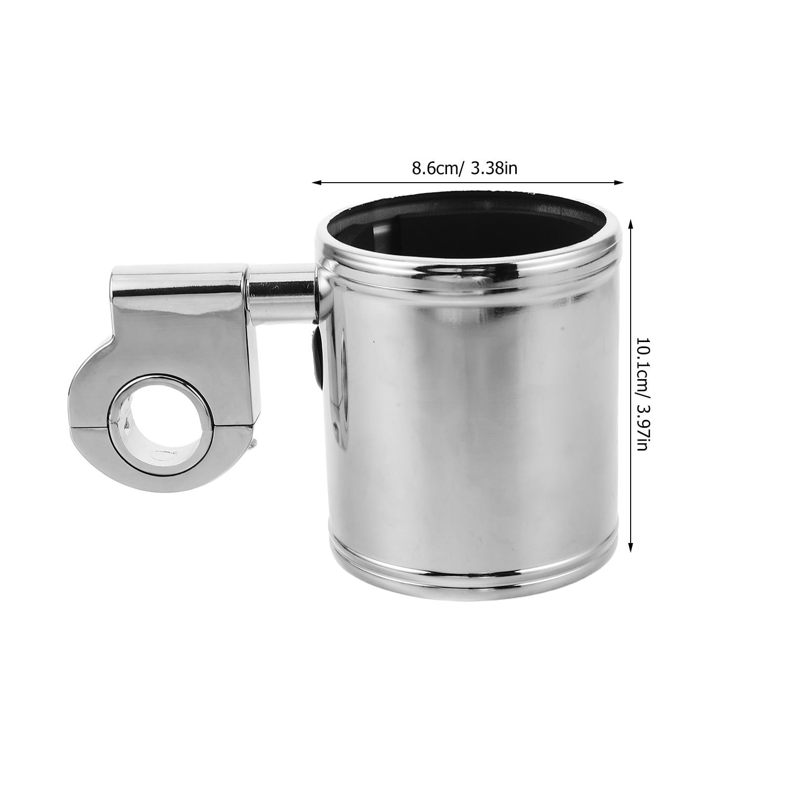 Motorrad Getränkehalter für Lenker, 78mm, Aluminiumlegierung, Silber | Motorrad und Fahrrad, 0, 87 bis 1, 25 Zoll Lenker, Wetterfeste Ausführung, Schneller Halt