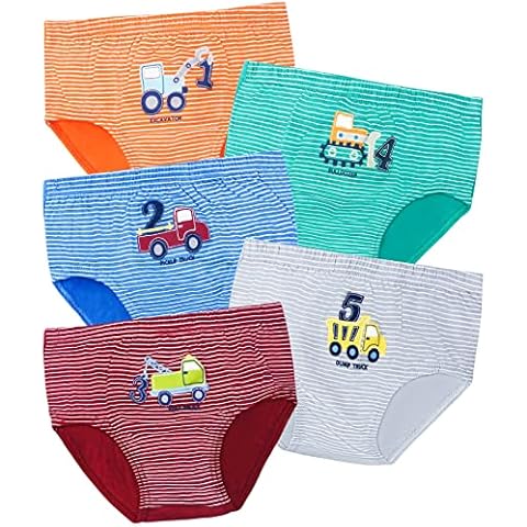 ORPAPA Ropa interior para niños, 5 unidades, Slip Auto Cover