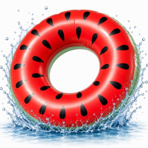 Aufblasbar Melone Schwimmring Ø 120 cm Schwimmreifen Pool & Wasser für Erwachsene & Kinder (Donut Melone)
