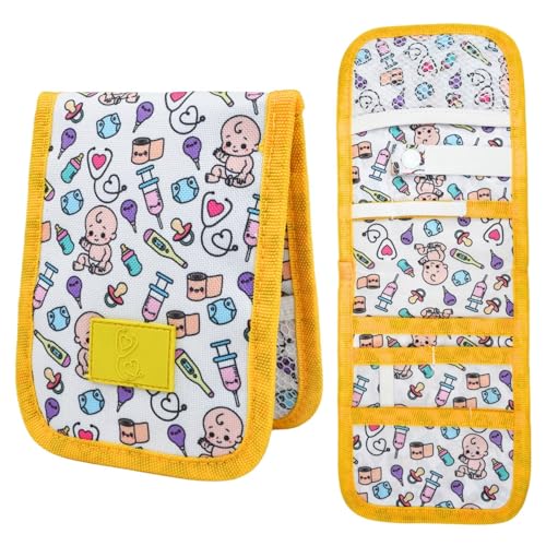 Ph Pro Heat Pochette Infirmiere - SalvabolPoches Infirmières - Pochette Aide Soignante pour Blouse avec Aimant - Accessoires Infirmiere Organisateur Professionnel. (Bebé Amarillo)