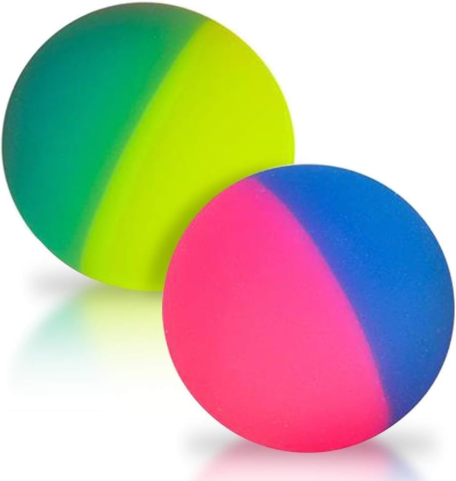 Pack of 2 Big Crazy Bouncy Balls for Kids 80 Mm Diameter Multi Color High Bounce Rubber Balls for Indoor Outdoor Play Fun Edu Sports Toy Durable Jumping Balls for Boys Girls-image-6