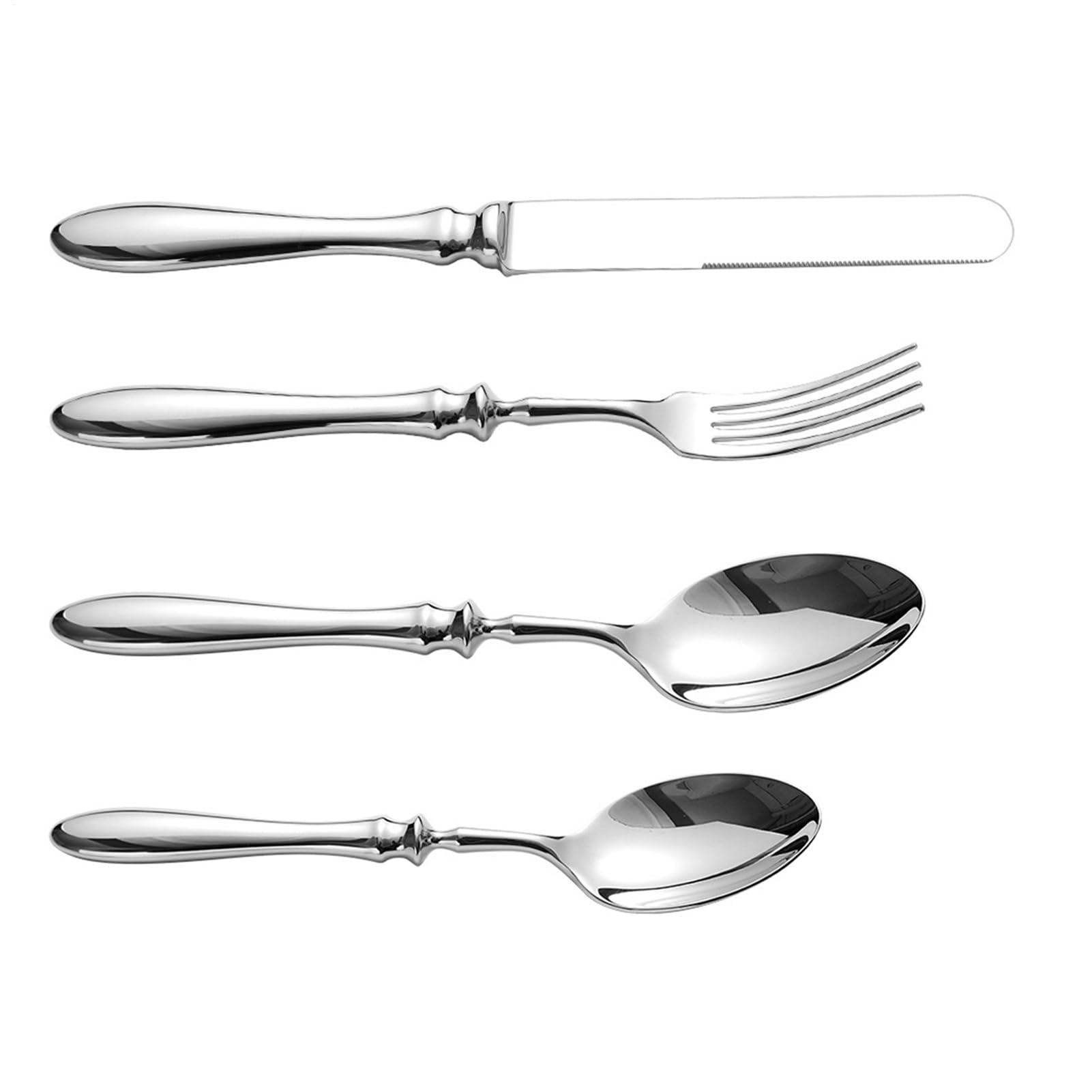 Juego Cubiertos Cubiertos Acero Inoxidable Pulido Cuchillo Bistec Tenedor | Juego De Utensilios Mesa Cuchillo de carne, tenedor, cuchara para comidas, postres, bodas y restaurantes