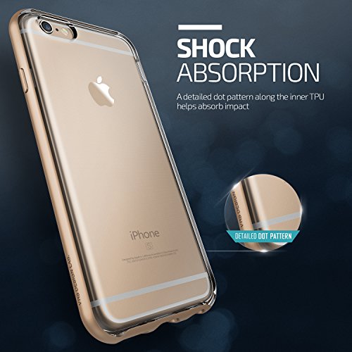 Vrs Design [Crystal Bumper] Slim Clear Back Fit Compatible With Apple Iphone 6 Plus / 6S Plus - Champagne Gold #TOP3