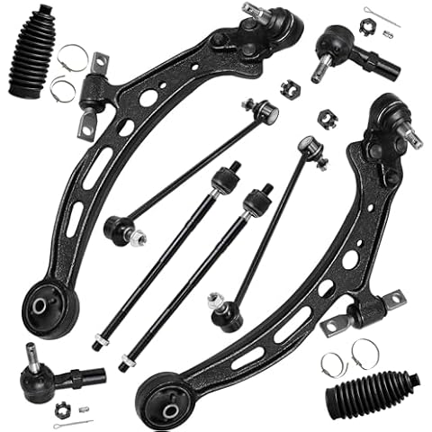 Detroit Axle - 10pc Front End Suspension Kit for 97-01 Toyota Camry Lexus ES300 1997 1998 1999 2000 2001, 2 Lower Control Arms w/Ball Joints 2 Sway Bars 4 Inner & Outer Tie Rods 2 Boots Replacement Cover