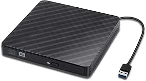 DVD Laufwerk, iAmotus USB 3.0 Externe DVD/CD Brenner Tragbaren DVD-RW Slim Laufwerk Unterstützt Windows 7/8/10/Vista/XP Systeme für Laptops, Desktops, Notebooks, Mac - Schwarz