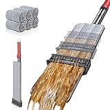 ZNM Self Wringing Flat Mop, Hands Free Microfiber Floor Mop - 6 Reusable & Washable Pads for Dry and...