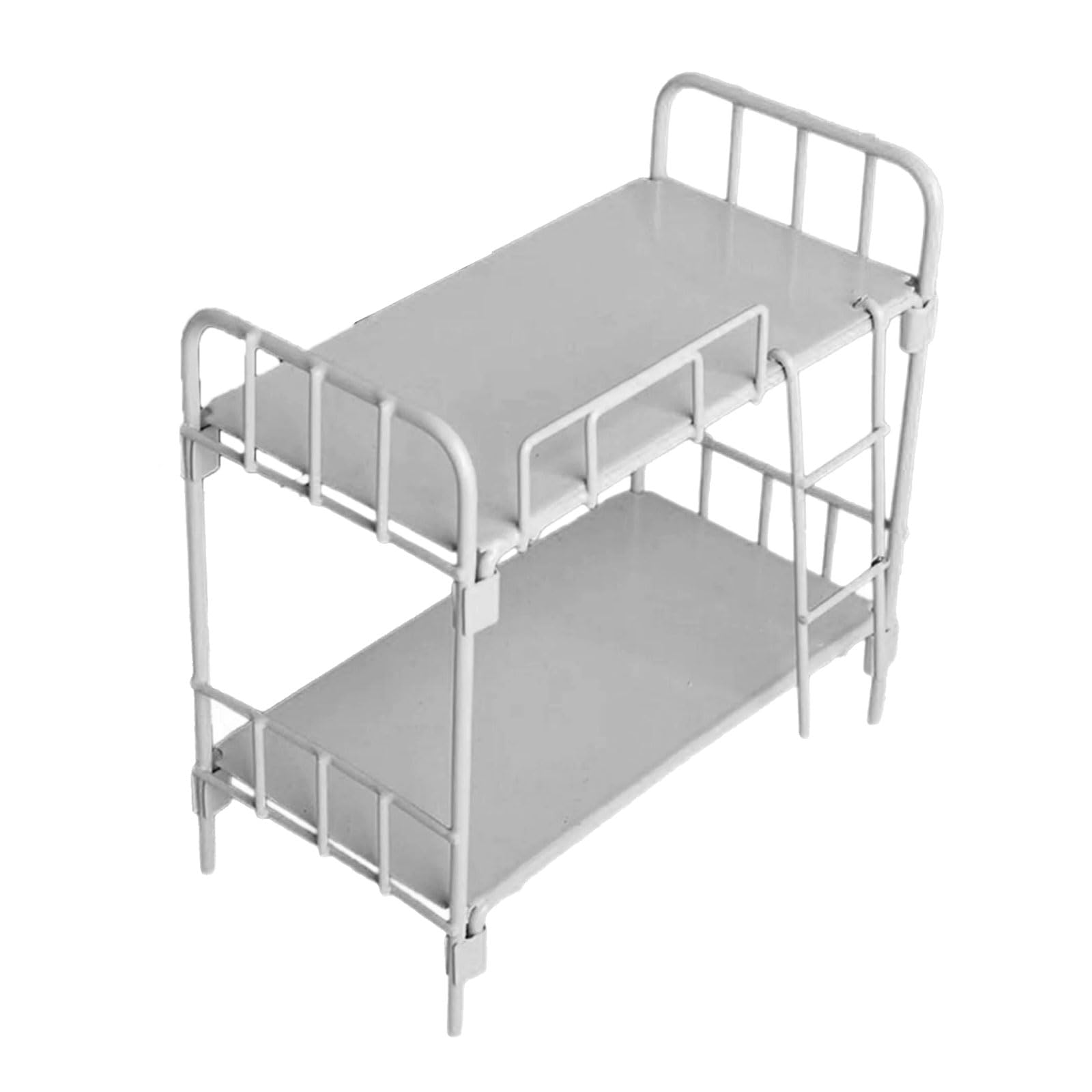 alloneslife 1/12 Scale Miniature Bunk Bed with Ladder for Dollhouses Decors Sturdy Space Saving Design Miniature Wooden Bunk Bed for Dollhouses Furniture