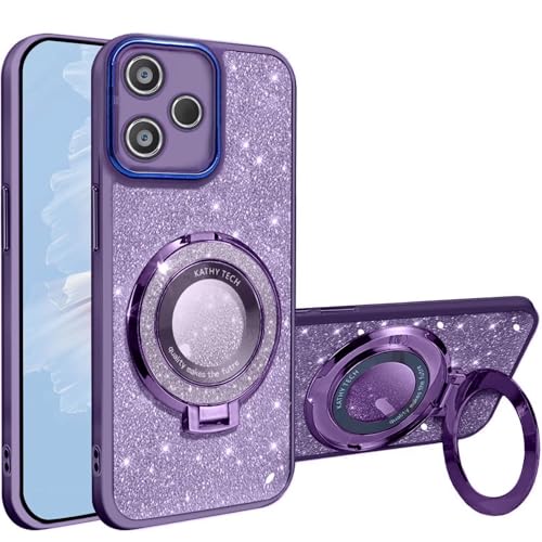 HAONANDE �K�p Xiaomi Poco F6 / Redmi Turbo 3 �P�[�X ���킢�� �_�C�������h ���� �� �� �N���A �O���b�^�[�P�[�X �L���L���y�[�p�[�t�� ��̃X�^���h �}�O�l�b�g���� �ԍڃz���_�[ �Ή� ���^ TPU�P�[�X �J��