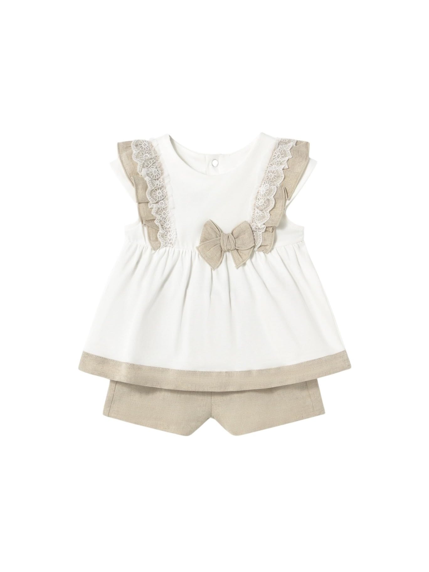 Conjunto de bermuda de lino para bebé niña de 18 meses marca Mayoral 4