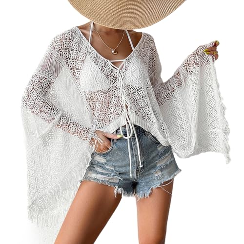Cardigan crochet femme pour la plage et gilet ouvert d'été