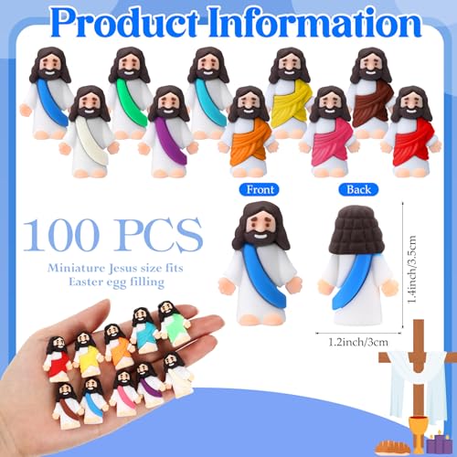 Figurines de Jésus miniatures Bememo de couleur variée pour jeu de cache-cache de Pâques