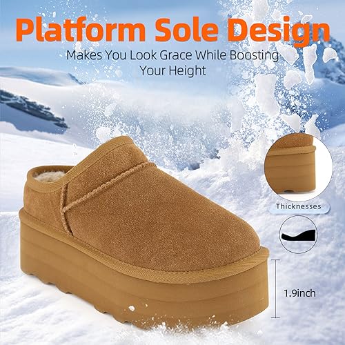 Platform Boots for Women Ultra Mini Ankle Boots Huggy Cozy Slippers with Fur Interior Womens Suede Winter Boots3
