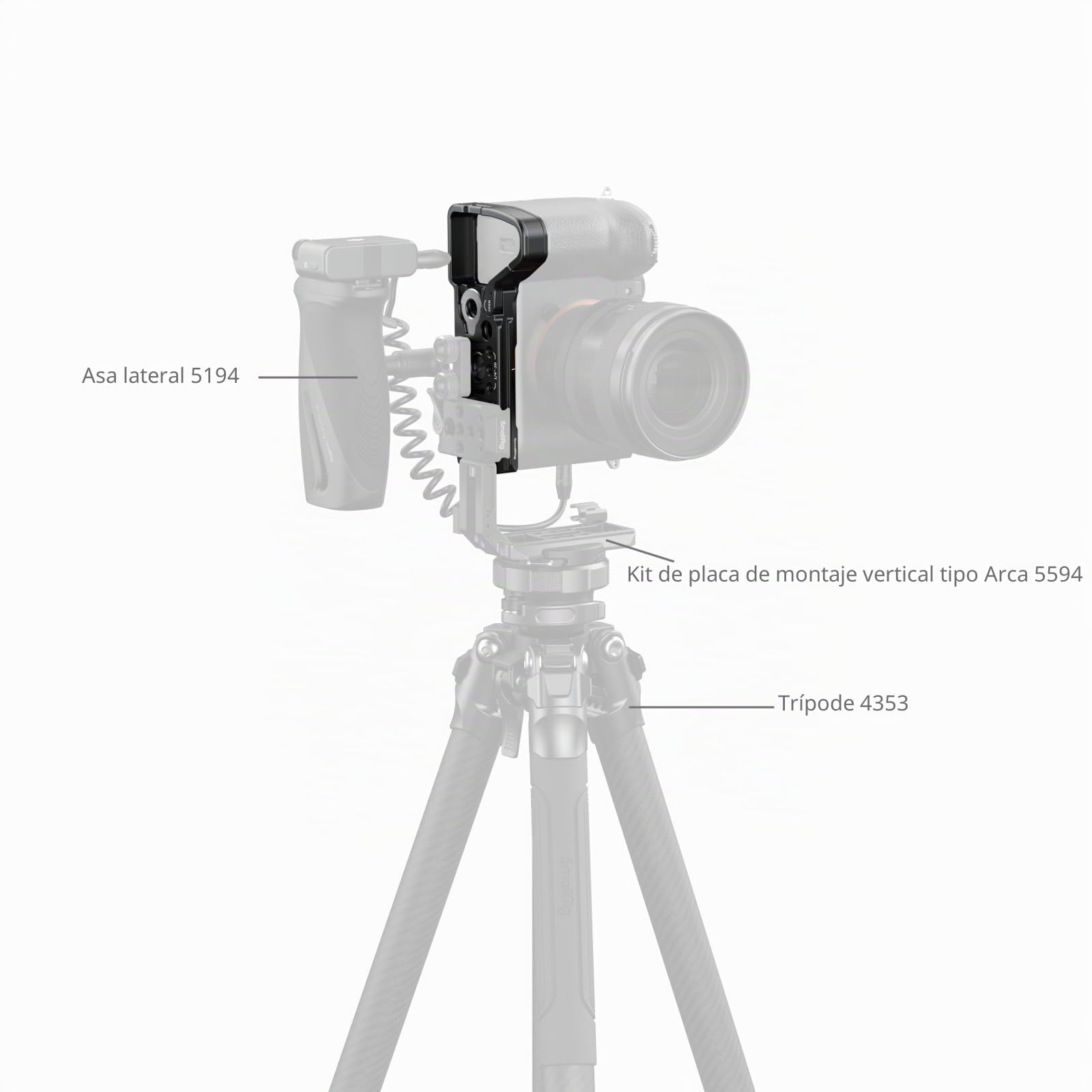SMALLRIG Placa Base para Sony Alpha 7 V/7R V/7 IV/7S III/1/7R IV, con Ranura para AirTag, 98g Ligera, para Arca-Swiss, Roscas 1/4"-20, Diseño Ergonómico - 6033