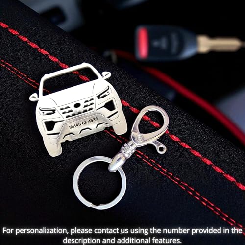 Image of Premium Stainless Steel Car Keychain | Personalized Custom Name Keyring | Stylish Car Shape Metal Key Holder made for Toyota Fortuner, Legender, Innova Crysta, Hycross, urban cruiser hyryder