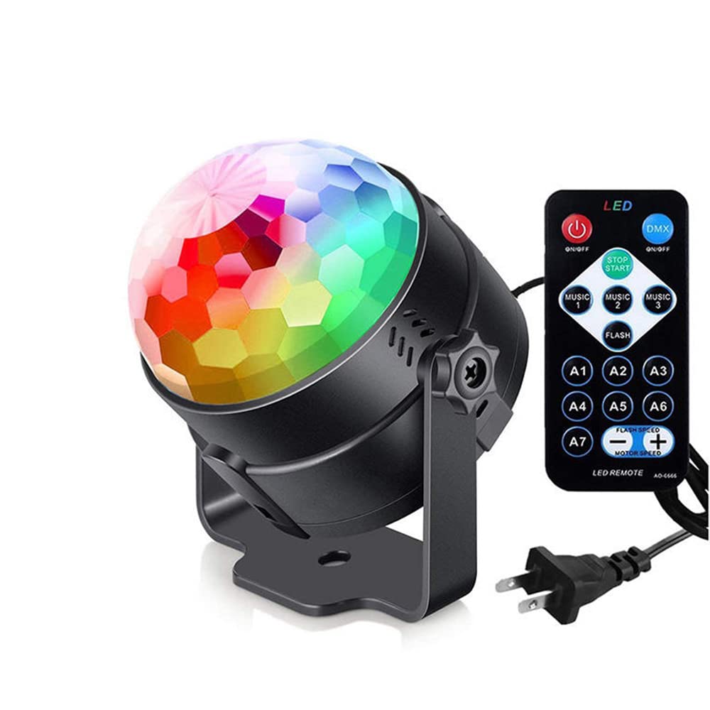 Lancoon Disco Ball Light Sound Activated Party Lights DJ Dance Stage Light Colourful RGB 7 Modes Strobe Lamp with Remote Control for Home Room Dance Karaoke Parties Halloween Christmas