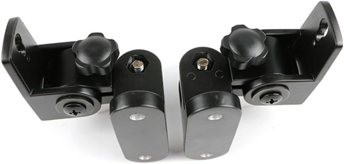 DOITOOL 2pcs Speaker Wall Mount Bracket Zinc Alloy Strong Capacity Universal for Surround Sound Easy Assembly 180° Left/Right 120° Tilt Adjustment