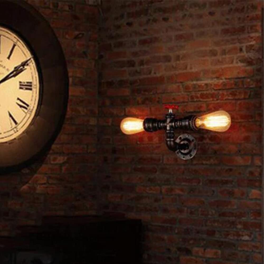 Wisząca lampa sufitowa retro lampa ścienna E27 przemysłowa ściana rura wodna kształt 2 głowice metalowa ściana ing do loftu restauracji salonu jadalni korytarza sklepu odzieżowego baru kawiarni