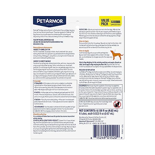 PetArmor for Dogs, Flea and Tick Treatment for Small Dogs (5-22 Pounds), Includes 6 Month Supply of Topical Flea Treatments PetArmor for Dogs, Flea and Tick Treatment for Small Dogs (5-22 Pounds), Includes 6 Month Supply of Topical Flea Treatments