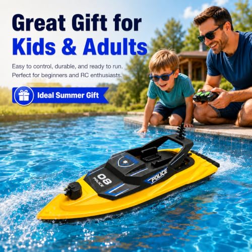 UAKKYV Remote Control Boat with Water Spray, 2.4GHz Waterproof RC Boat Toy — view 6