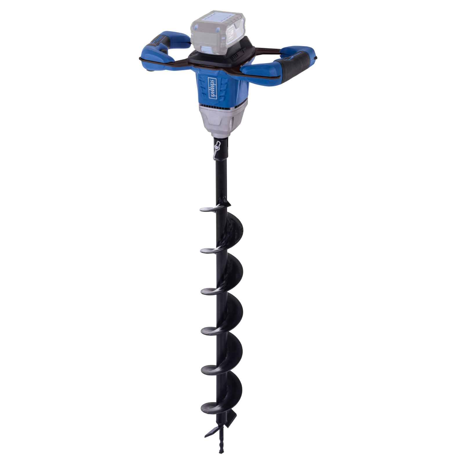 Scheppach Akku Erdbohrer BC-EB100-X | Bohrerlänge 800mm | Bohrer Ø100mm | Bohrerdrehzahl 125 U/Min | 3 verschieden Betriebsmodi | Brusless | 20V-IXES-Serie | 10 Jahre Garantie | Ohne Akku & Ladegerät