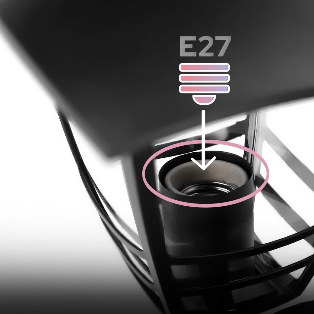 EDO Buitenlamp IMMA Zwart - E27 Wandlamp Voor Gevel & Tuin - Waterdichte IP44 Wandverlichting - Modern & Stijlvol Voor Terras, Balkon En Voordeur