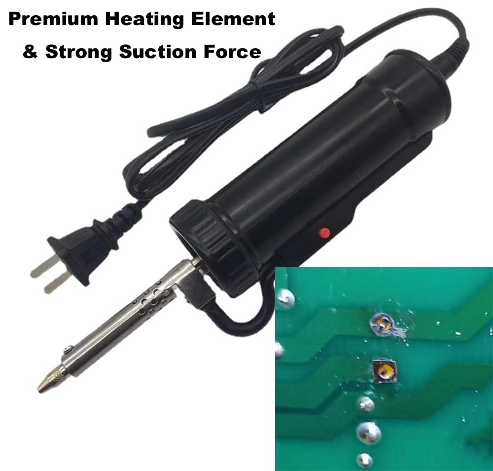 Generic Solder Sucker, 110V Desoldering Tool, Automatic Desoldering Pump, 30W Electric Tin Desoldering Gun Solder Remover with 3x Soldering Suction Alloy Tips